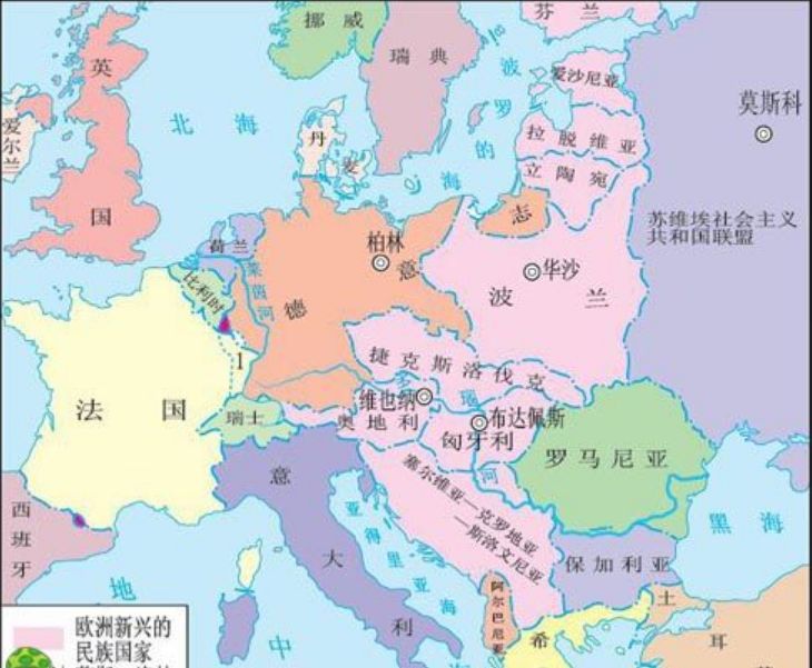 一战时的欧洲地图图片