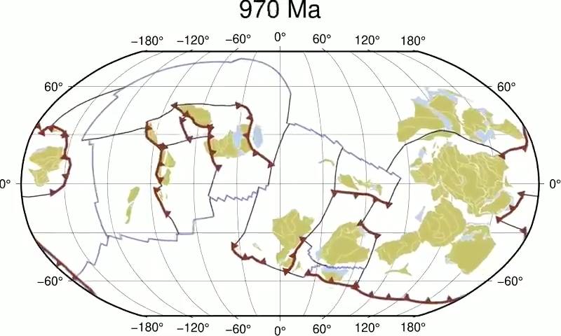 40秒视频展示地球10亿年的地壳版块运动