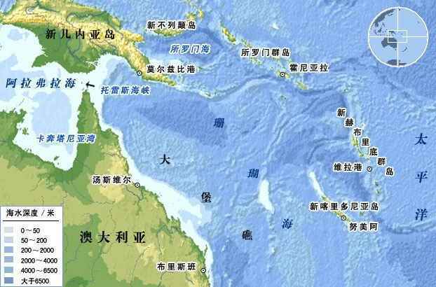 珊瑚海地图位置图片